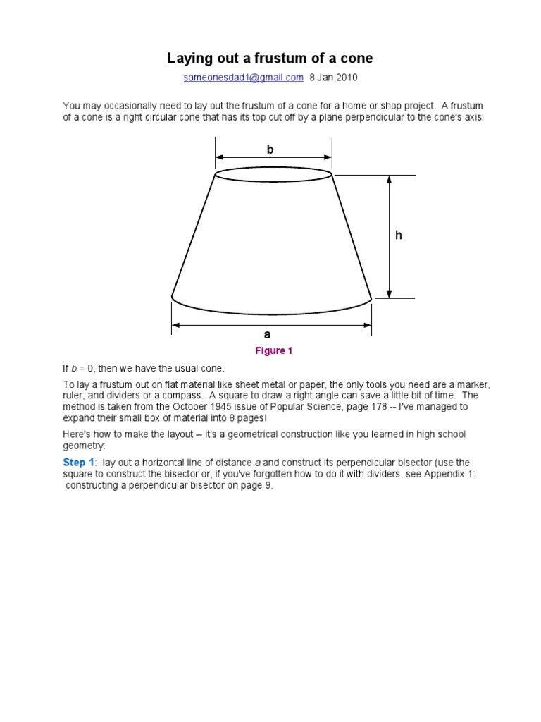Laying Out a Frustum of a Cone | PDF | Circle | Geometric Objects
