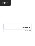 VIII. NUISANCE 
