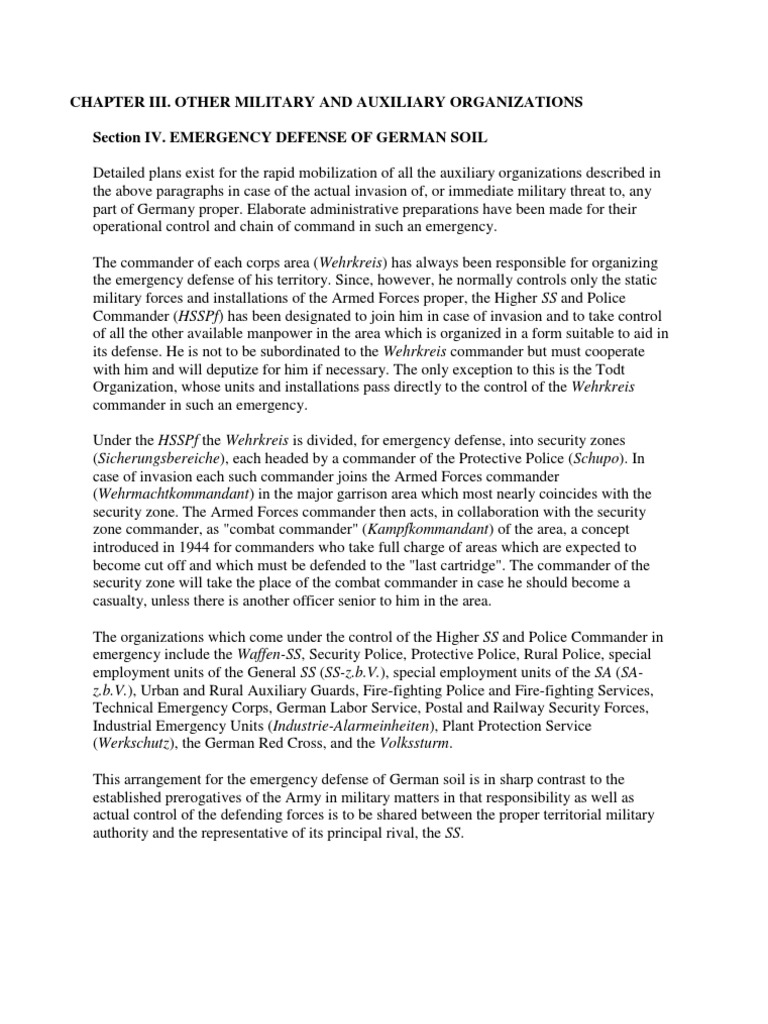 Emergency Defense Plans for Germany | PDF | Schutzstaffel | Waffen Ss