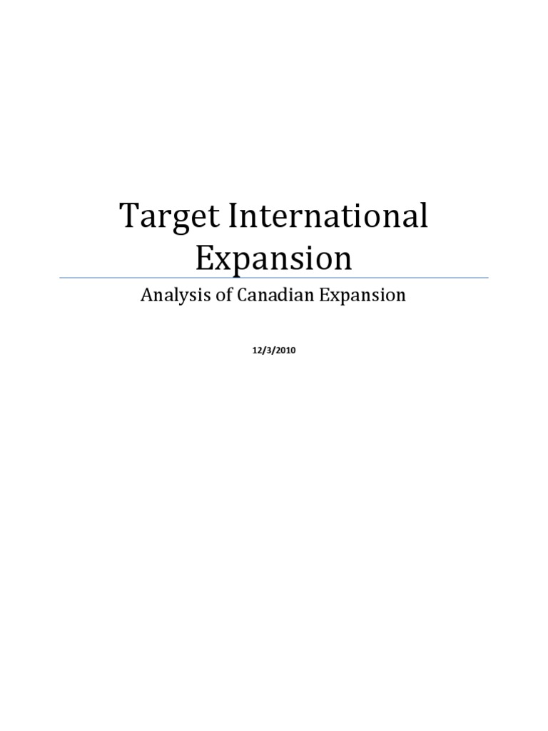 Target's Canadian Expansion Strategy | PDF | Retail | Foreign Direct ...