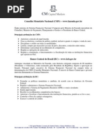 Entidades auto reguladoras - Conselho Monetario Nacional