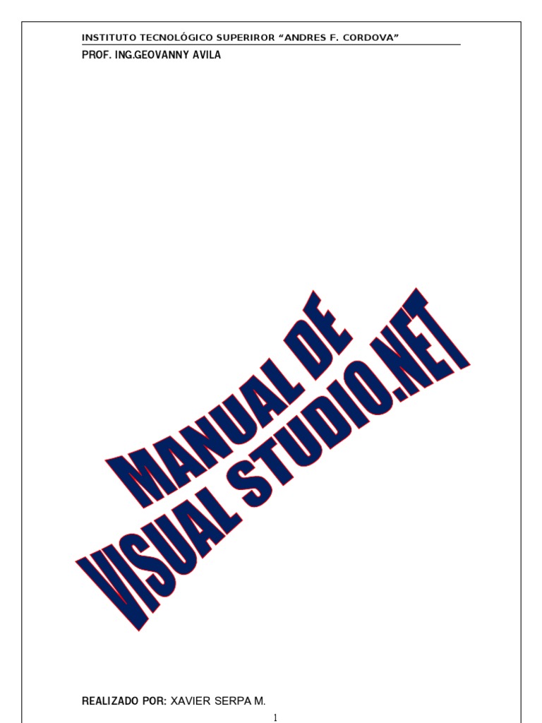 Manual de Visual | PDF | .NET Framework | Microsoft Visual Studio