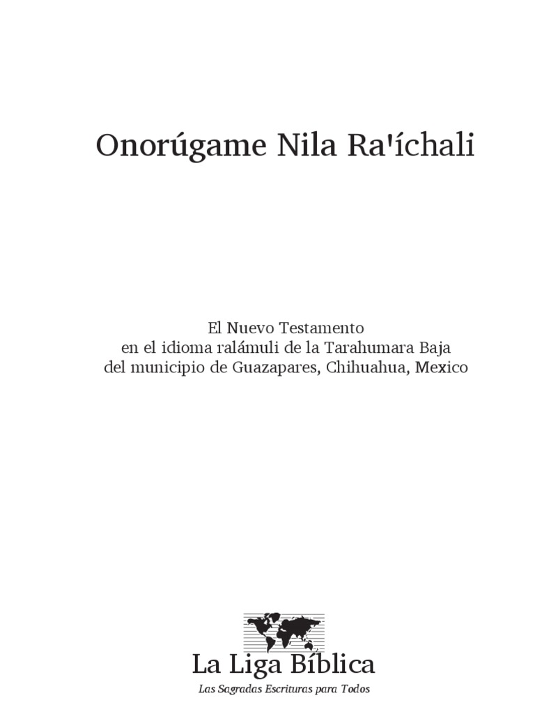 Tarahumara Baja Bible New Testament Traducciones Biblia