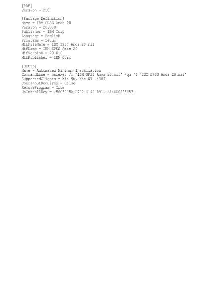 IBM SPSS Amos 20 Setup Guide | PDF