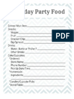 Birthday Party Planning Printables