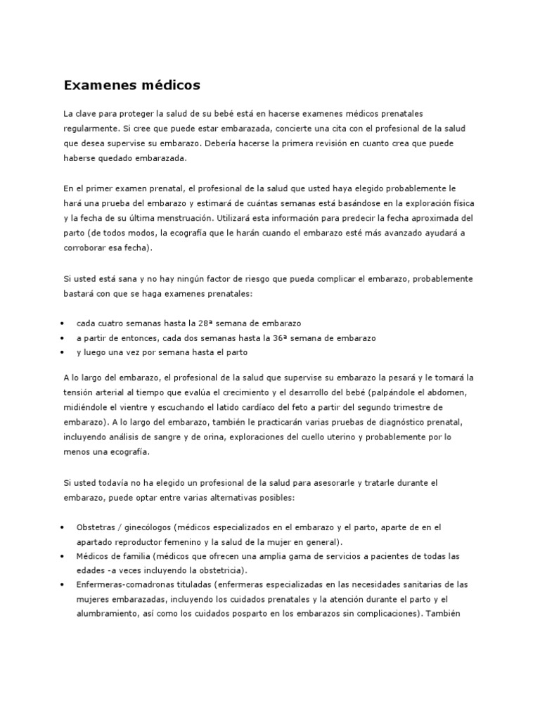 Cuidados Del Embarazo