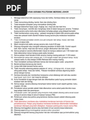 Peraturan Asrama Pdf