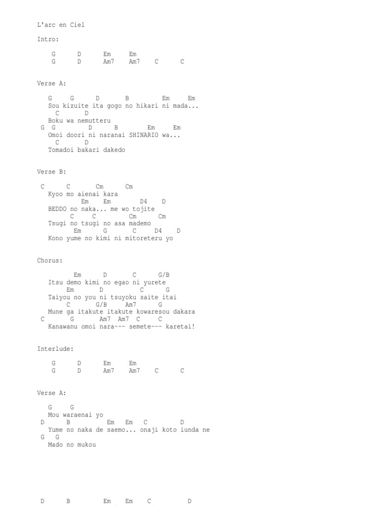 L Arc En Ciel Flower Chord Translation Astronomy Science Mathematics