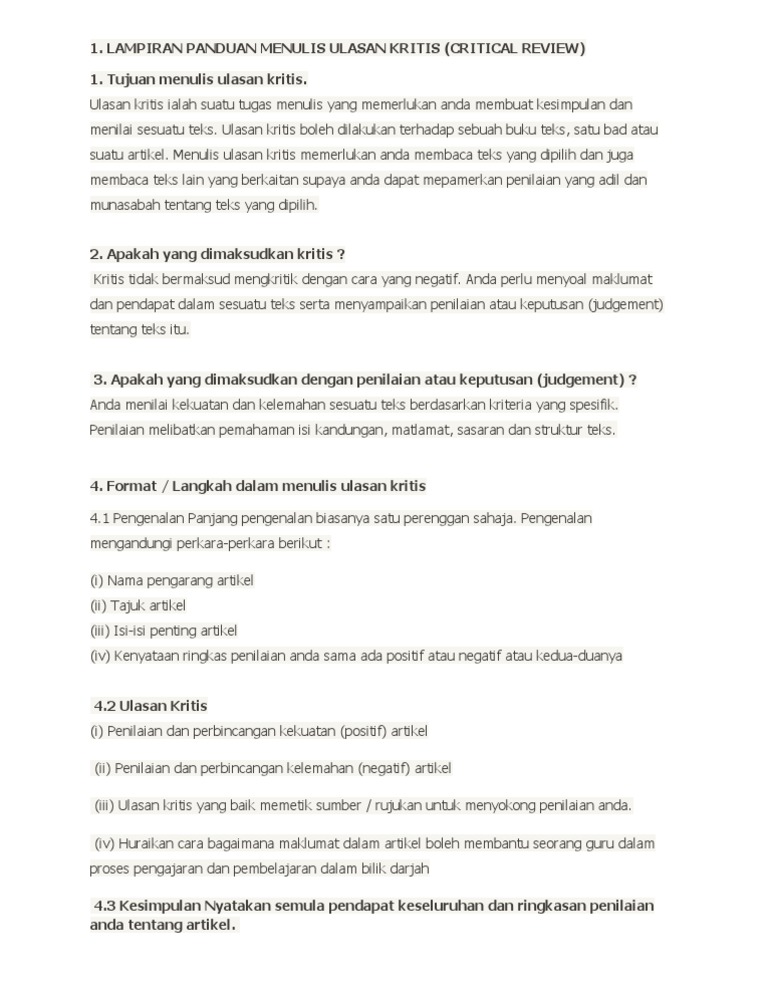 Panduan Bagaimana Menulis Ulasan Artikel Pdf