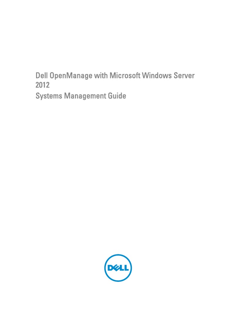Dell OpenManage With Microsoft Windows Server 2012 PDF Installation