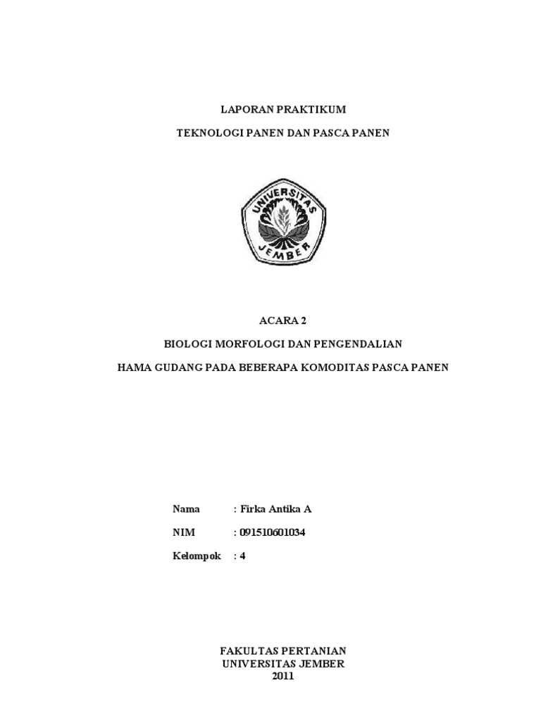 Biologi Morfologi dan Pengendalian Hama Gudang Pada 