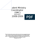 Student Ministry Coordinator (SMC) 2008-2009: Application