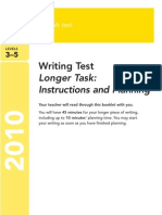 Writing Test Longer Task: Instructions and Planning