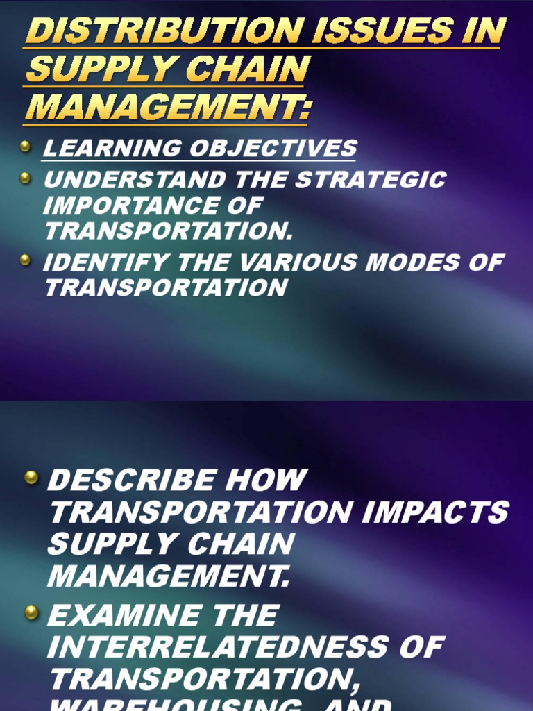 Transportation's Role in Supply Chain Management | PDF | Empowerment ...