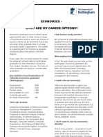 Economics - What Are My Career Options?: Their Further Study Includes