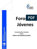 Foros de Jóvenes - Lineamientos Anuales 2013 - ANEXO Recomendaciones