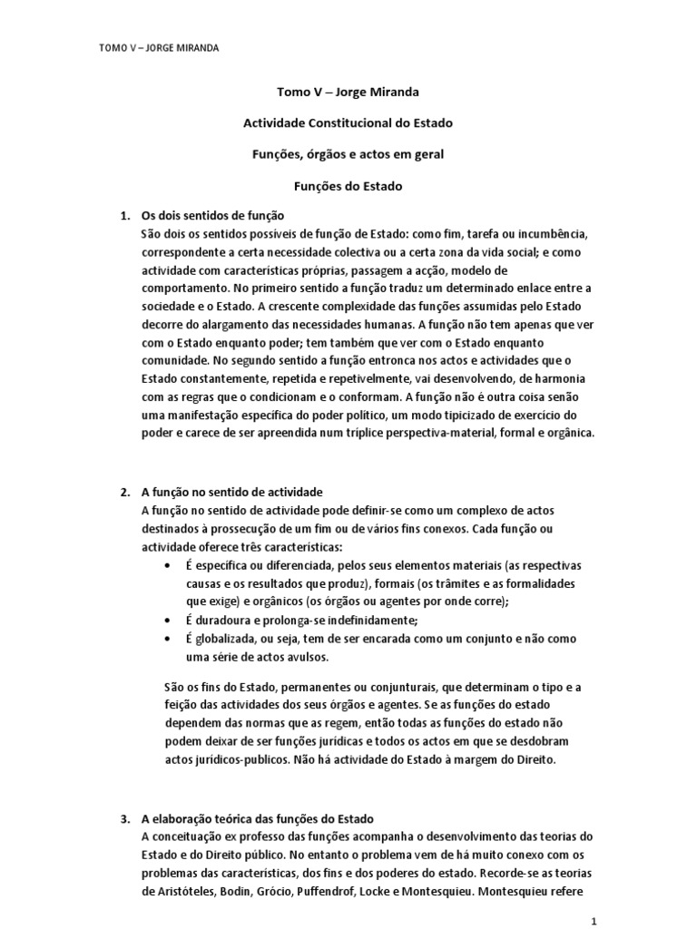 Miranda Tomo V PDF Estado Constituição