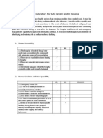 Functional Indicators for Safe Level I and II Hospital