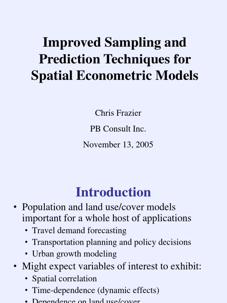 Enhanced Spatial Econometric Modeling Techniques | PDF | Errors And ...