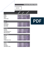 Personal Monthly Budget Planner