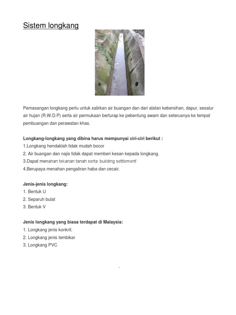 Jenis dan Ciri Longkang yang Selamat | PDF