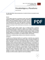 Causalidad Psicobiológica y Pluralismo