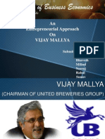 An Entrepreneurial Approach On Vijay Mallya: Submitted By: Amandeep Bhavesh Milind Neeraj Rahul Sunny