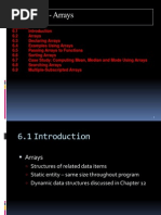 Chapter 6 - Arrays: Outline