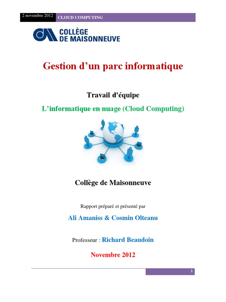 Impacts et Sécurité du Cloud Computing | PDF | Cloud computing ...