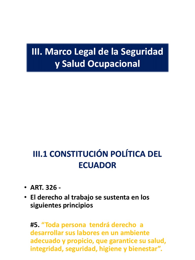 Marco Legal de Seguridad y Salud en Ecuador | PDF | La seguridad ...