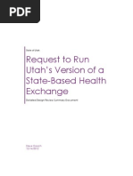 Request To Run Utah's Version of A State-Based Health Exchange
