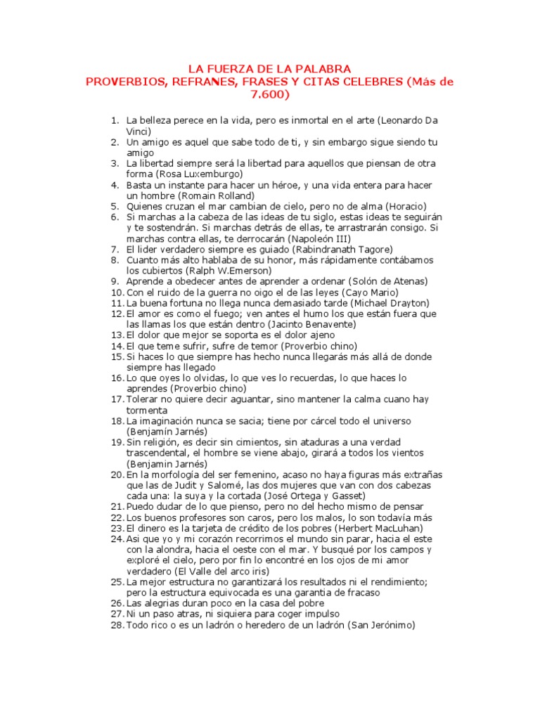 Proverbios, Refranes | PDF | Felicidad | Amor, image size:768x1024