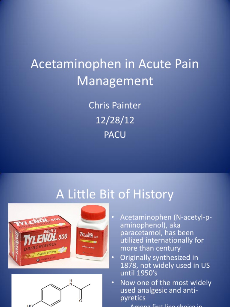 Pacu Tylenol Presentation Analgesic Nonsteroidal Anti