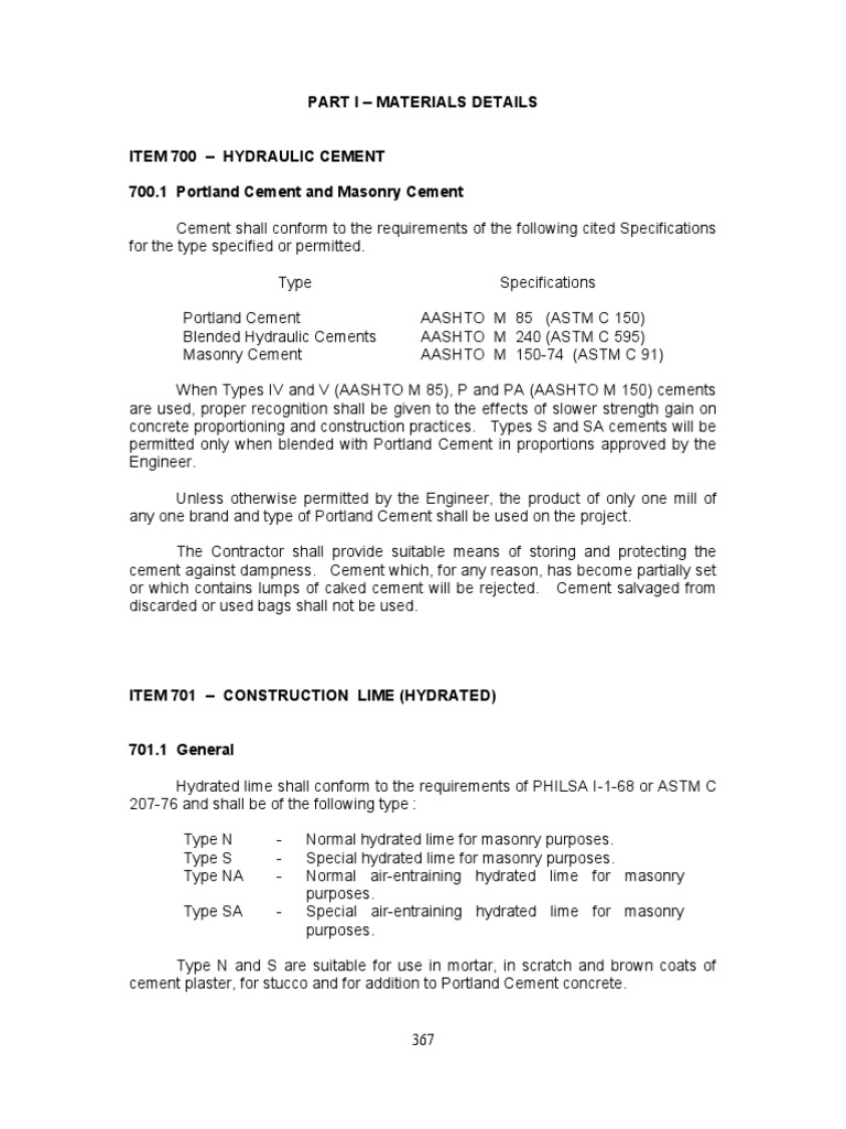 Cement and Lime Specifications Guide | PDF | Construction Aggregate ...