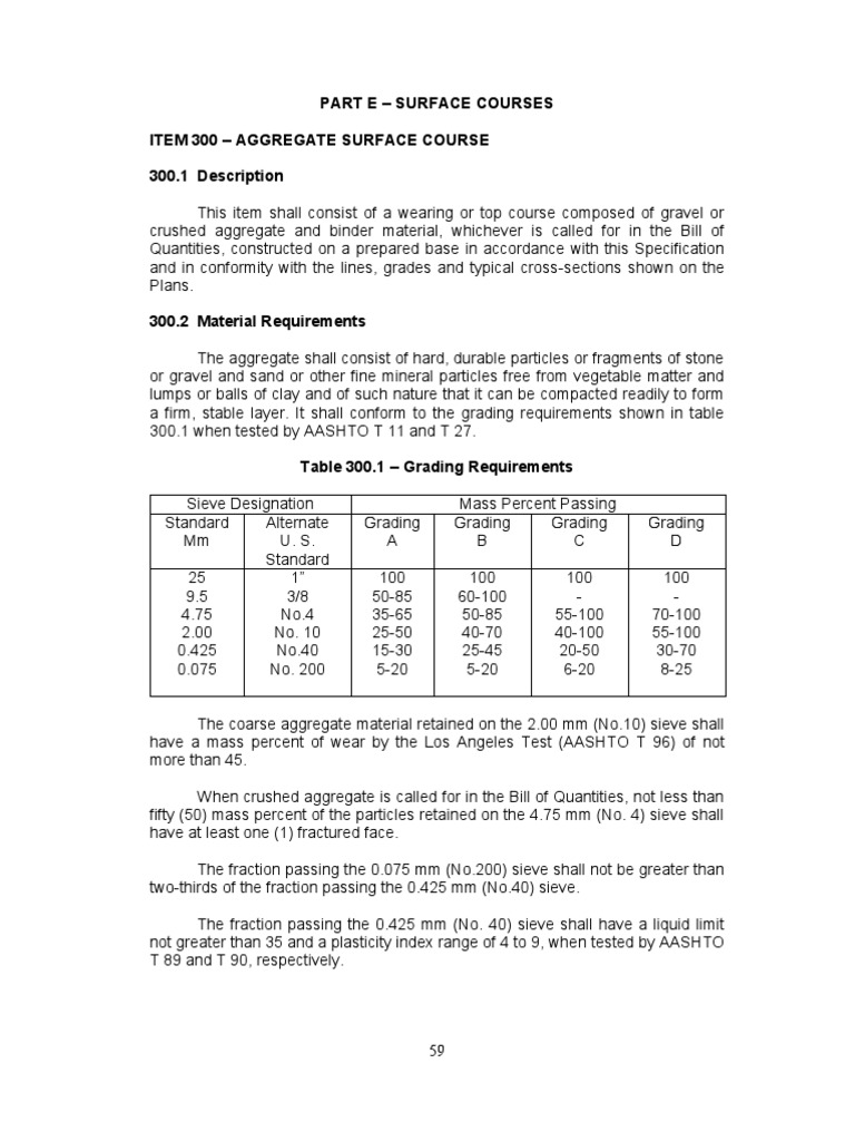 Aggregate Surface Course Specifications | PDF | Asphalt | Construction ...