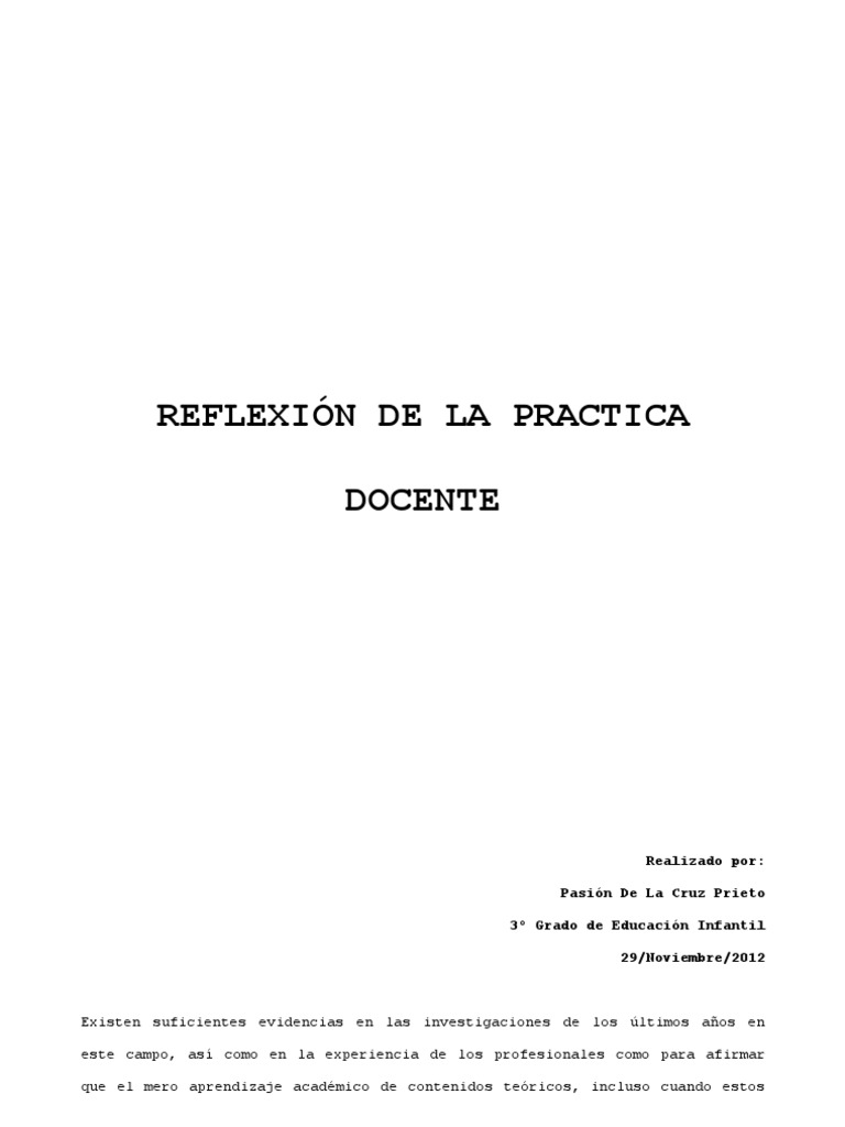 Reflexion de La Practica Docente | PDF | Plan de estudios | Comportamiento