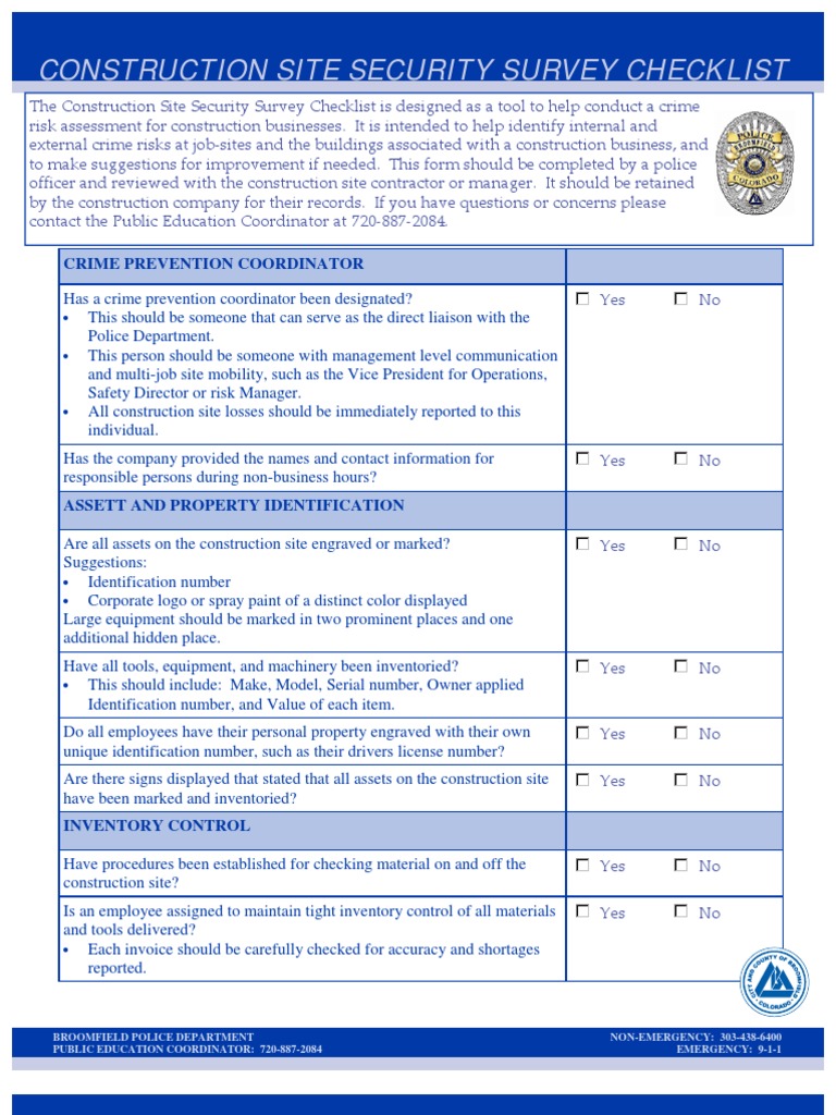 Construction Site Security Guide | PDF | Risk Management | Lighting