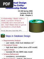 Conceptual Design and The Entity-Relationship Model