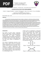 Expt 7 Classification Tests For Hydrocarbons