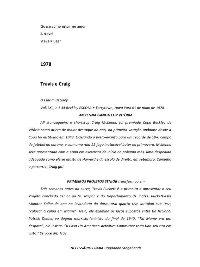 Quase Como Estar No Amor | PDF | Boston Red Sox | Cidade de Nova York, image size:768x1024