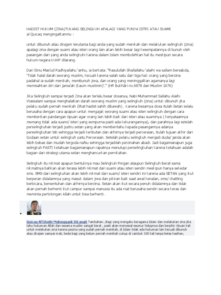 Hadist Zina Selingkuh Halal Darahnya PDF