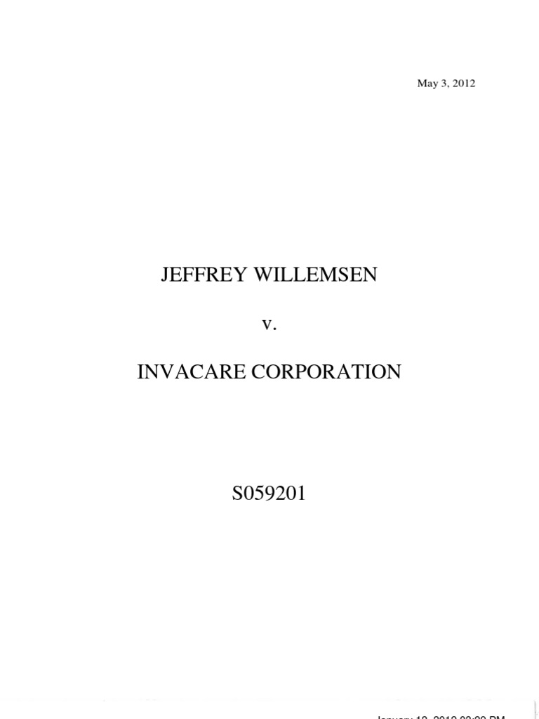 Willemsen V Invacare Personal Jurisdiction Fourteenth