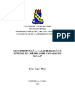 ELETRODEPOSIÇÃO, CARACTERIZAÇÃO E ESTUDOS DE CORROSÃO DE CAMADAS DE Ni-Mo-P