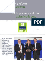 Blogaren Azalean (2012ko Abendua) en La Portada Del Blog (Diciembre de 2012)