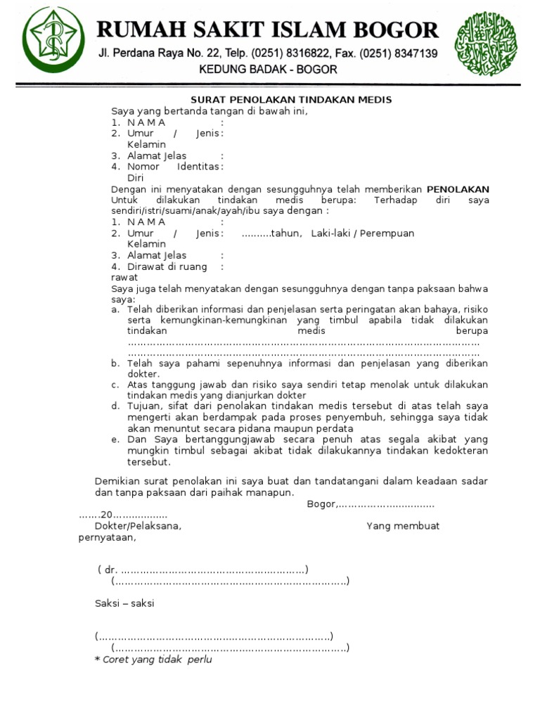 Contoh Surat Penyataan Tindakan Tatatertib