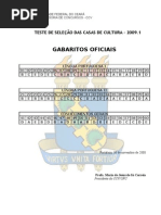 Casa Cultura UFC 2009.1 Gabarito