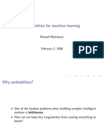 Probabilities For Machine Learning: Roland Memisevic