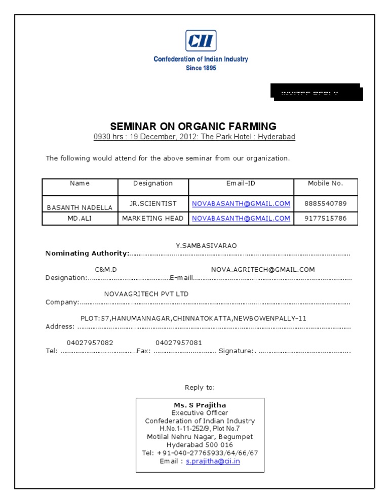 Invitee - Reply Form | PDF | Career & Growth