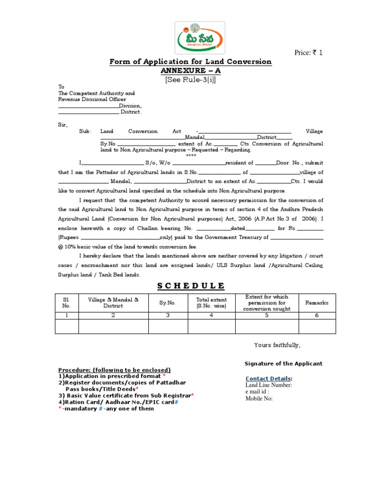 Land Conversion Application Form Common Law Social Institutions