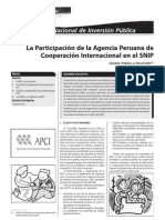 LA PARTICIPACION DE LA AGENCIA PERUANA DE COOPERACIÓN INTERNACIONAL EN EL SNIP
